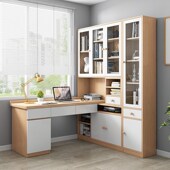 多功能电脑桌书桌组合学习桌台式 电脑书桌书柜转角书桌书架组合桌