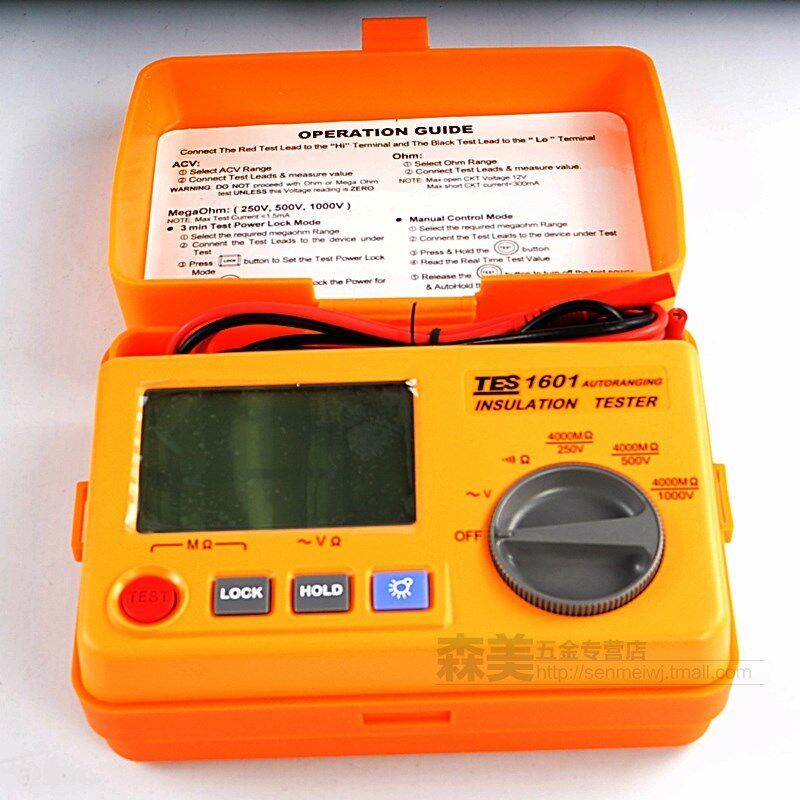 台湾泰仕TES-1601兆欧表数字绝缘电阻表高精度智能型读值锁定