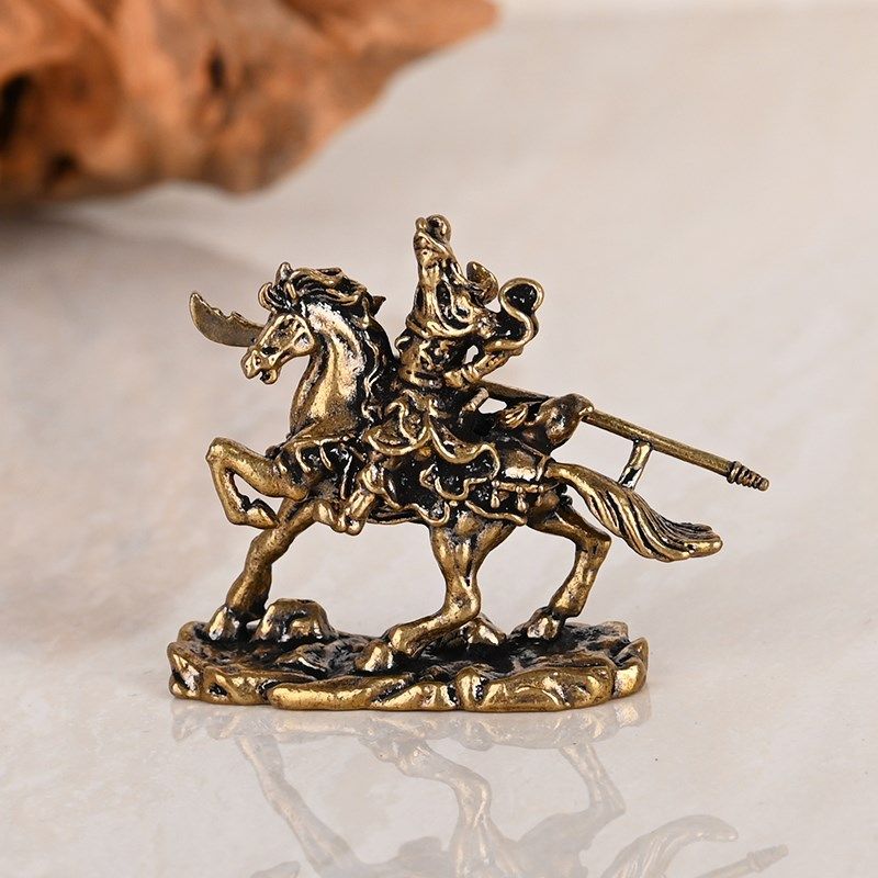 黄铜武圣战马关羽桌面小摆件仿古铜艺做旧居家茶桌办公桌生日礼物,3C数码配件,USB多功能数码宝,淘宝优惠券,粉丝福利购,淘宝优惠卷
