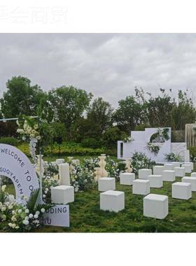 会秀方凳墩单外人面包软凳活动白色车沙发展户吐展FBB司长条婚礼