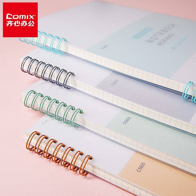 齐心(1张=2页)莫兰迪双螺旋本B5学生用简约pp线圈本手账本横线网格空白本,文具电教/文化用品/商务用品,笔记本/记事本,淘宝优惠券,粉丝福利购,淘宝优惠卷