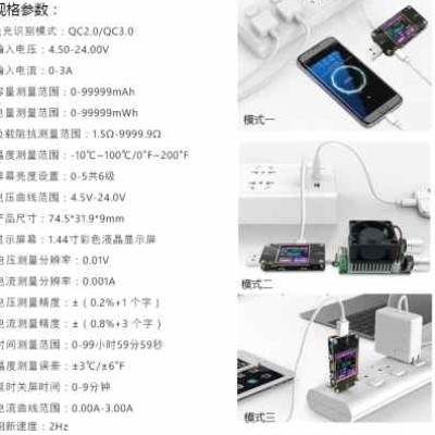 USB smart detector 3A обнаружение амперметра напряжения 20 В ремонт мобильного телефона быстрая зарядка измеритель обнаружения внезапной зарядки Изображение 1