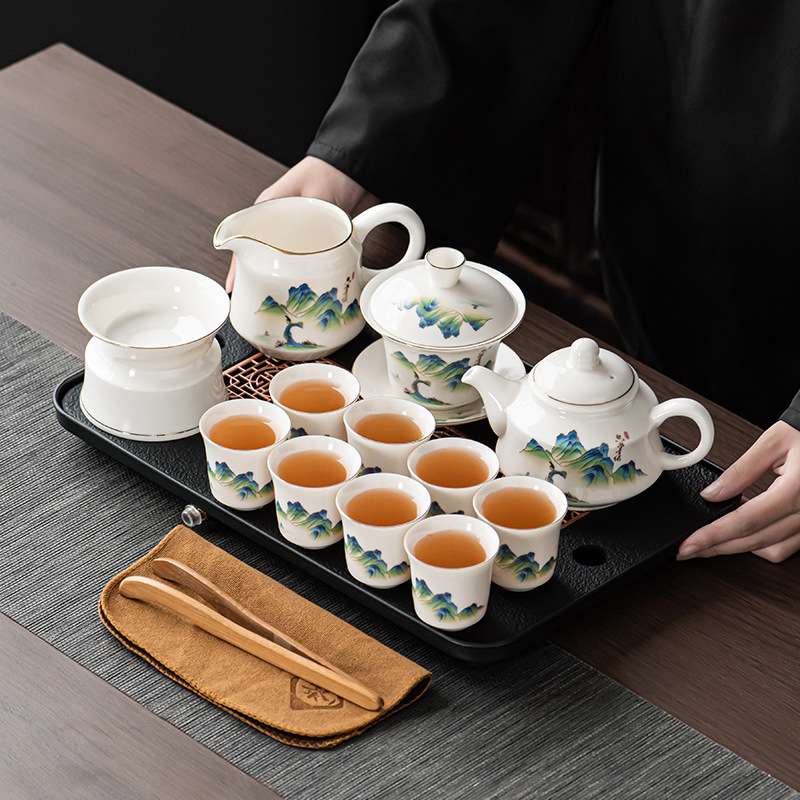 旅行茶具套装公司活动商务礼品印制logo露营户外收纳盒便携式茶具