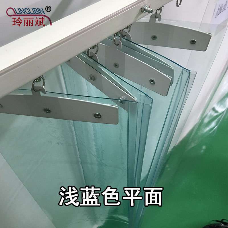 移动折叠软门帘滑动pvc透明塑料挡风帘帘子平移滑轨防雨隔断家用