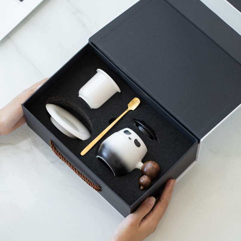 熊猫陶瓷马克杯办公室泡茶杯茶水分离杯创意茶杯女生高颜值咖啡杯