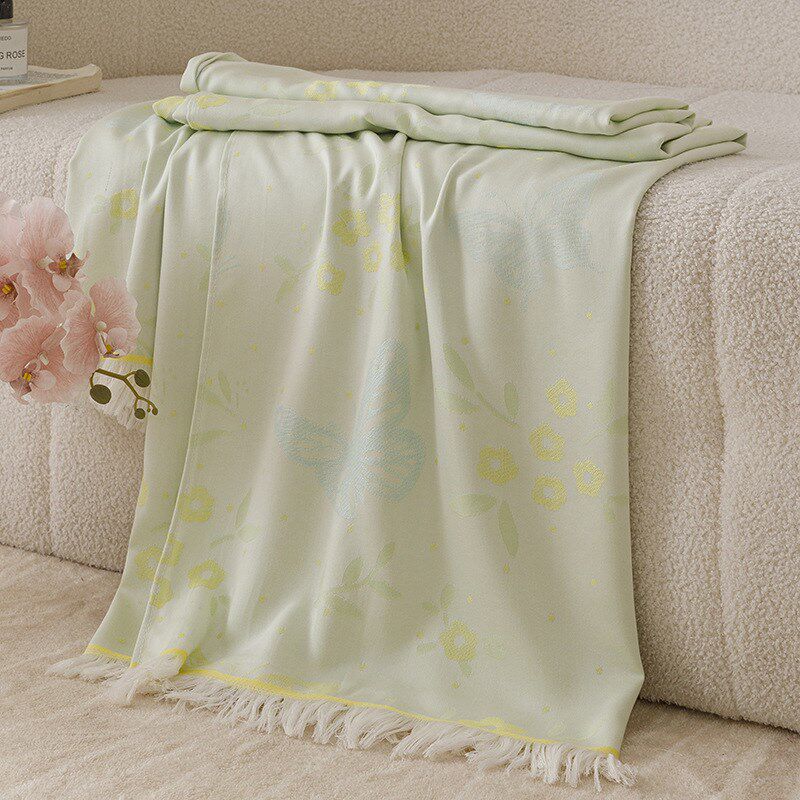 夏季高端竹纤维凉感盖毯莱赛尔天丝凉感空调被单人沙发毯薄毛巾被