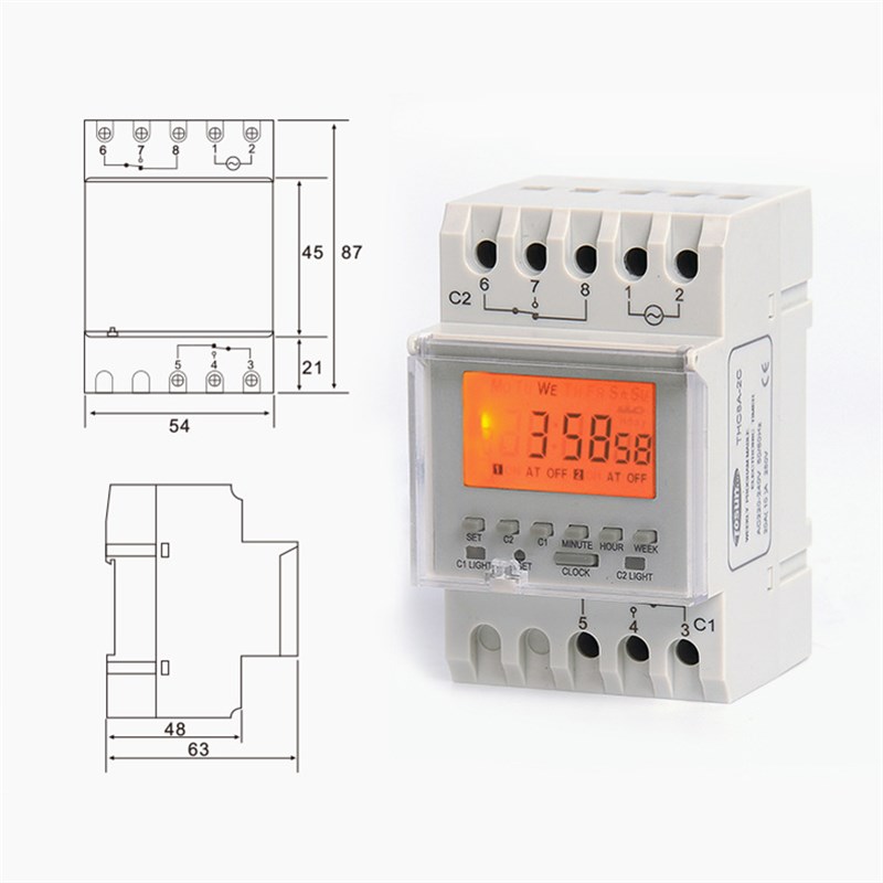 DHC8A双路定时开关ZYT09时控开关THC8A(AHC8A)定时器KG10D-2Z