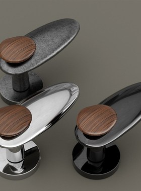 BAGB中古风极简银色复古铜房间静音家用木门锁具石来运转磁吸门锁