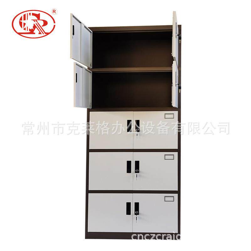 克莱格钢制加厚双节十门柜文件柜带锁档案资料柜子 双色 厂家直销