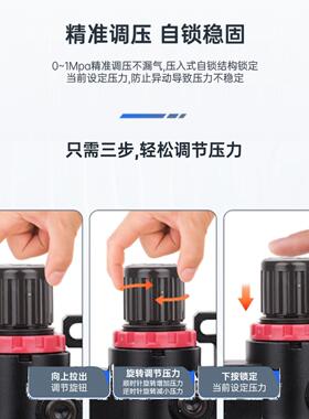 亚德客BFC2000调压阀气源处理二联件空压机油水分离器过滤器BFR