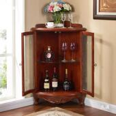 美式 卧室置物柜拐角转角边柜 角柜墙角柜实木三角酒柜客厅角橱欧式