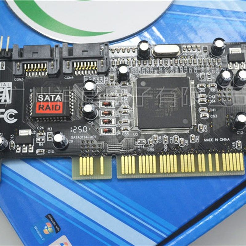 e宙3114阵列卡 SATA扩展卡 4口扩展 PCI转SATA转换卡 转接卡内置