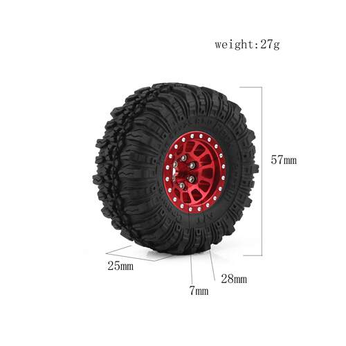 1/18 TRX4M路虎烈马1.0英寸轮胎轮毂 攀爬车铝合金轮毂 SCX24 FMS