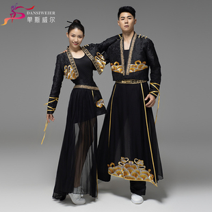 新中国风演出服黑金爵士舞打歌服女团中式国潮男舞台表演服装定制