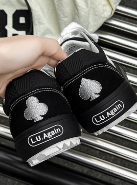 LUAGAIN【明星同款】小黑鞋痛包板鞋轻便百搭休闲复古运动板鞋