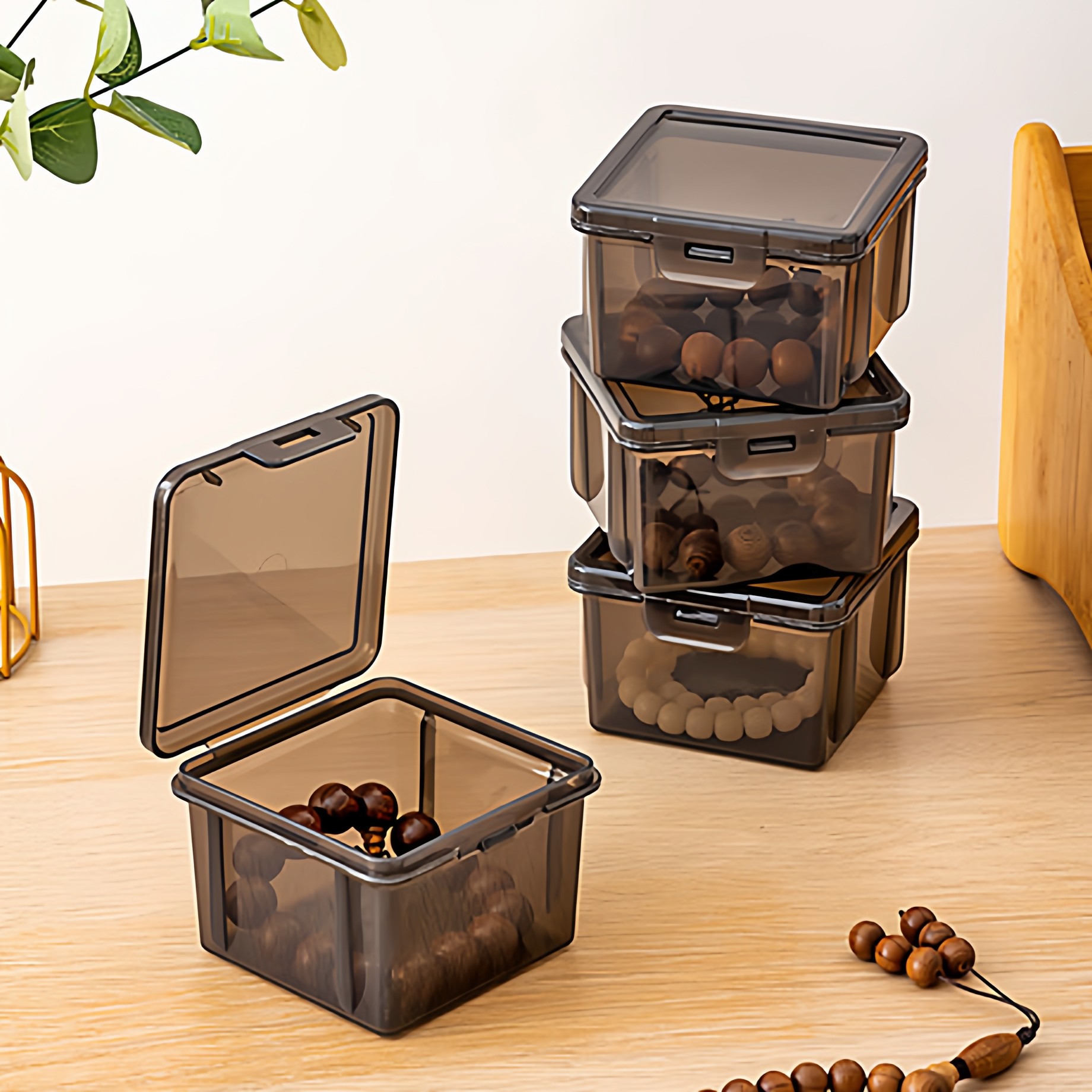 发饰发夹收纳盒橡皮筋项链头饰发卡圈发圈收纳桌面透明黑首饰盒,收纳整理,卡片收纳盒/册,淘宝优惠券,粉丝福利购,淘宝优惠卷