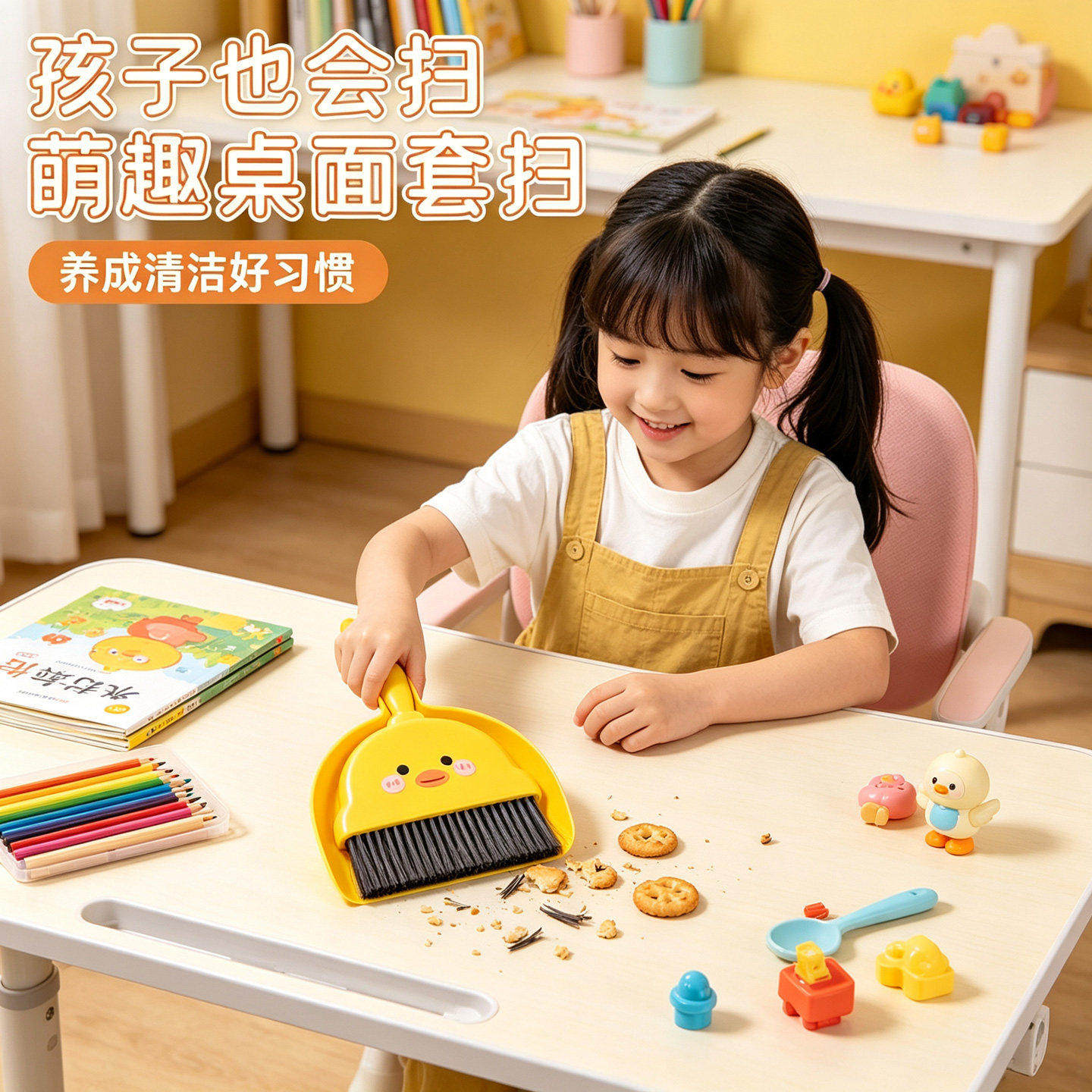 桌面迷你小扫把套装簸箕