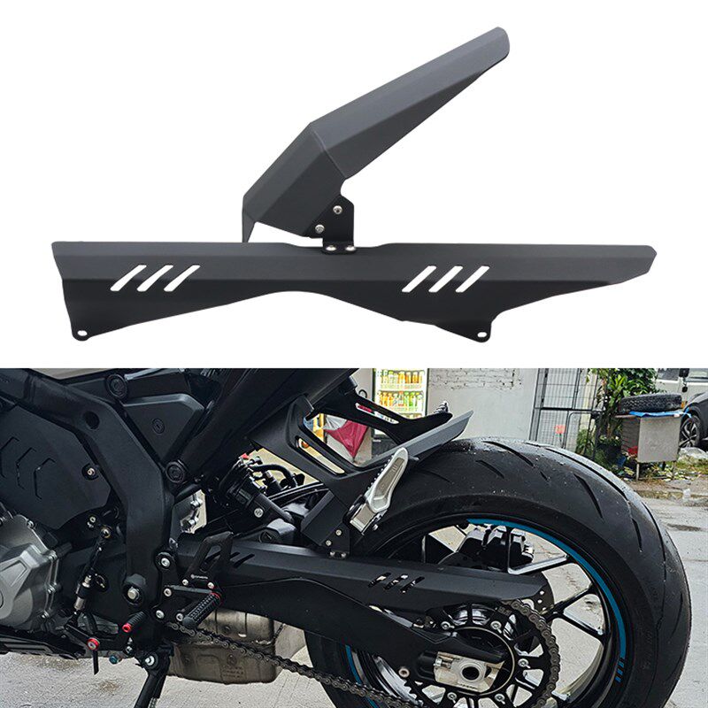 适用春风675SR-R改装加长后挡泥板后泥瓦铝合金链条罩盖装饰配件