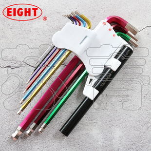 TLC 带加力棒 S9NP 百利EIGHT彩色加长球头内六角扳手套装 日本原装