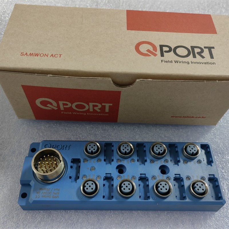 全新原装QPORT韩国进口M12接线板MPB-K80N现货NPN插板蓝色8插头