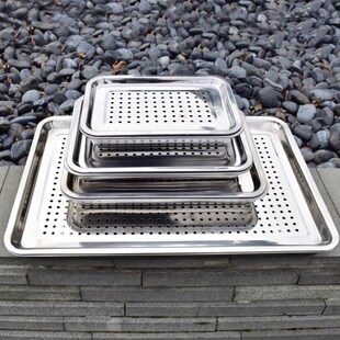 电热恒温鼓风干燥箱托盘不锈钢盘子烘箱烤箱托盘长方形铁盘