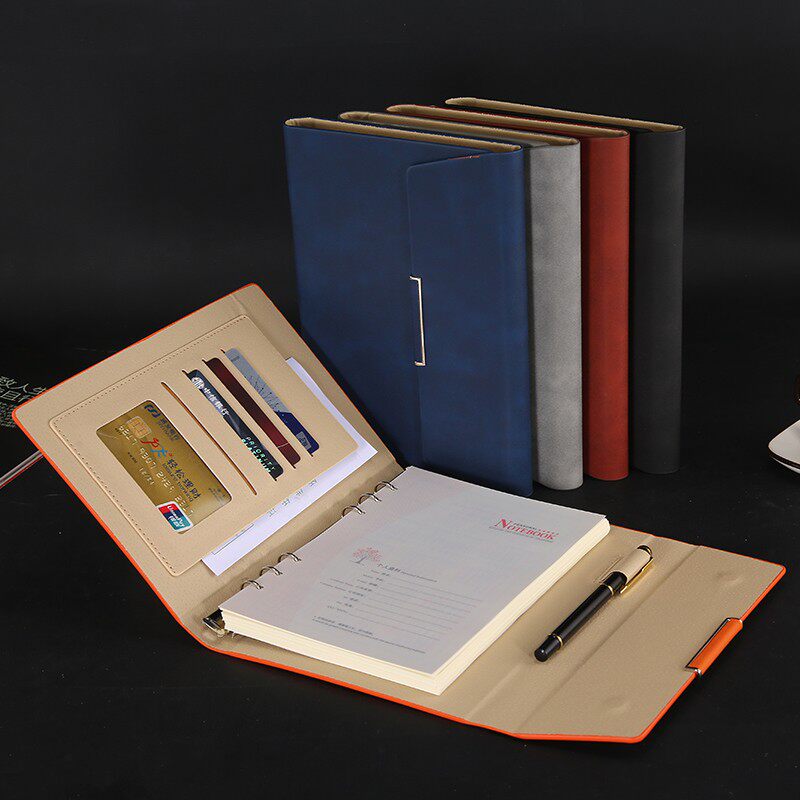 活页笔记本三折页A5记事本可替芯笔记本子定制LOGO办公文具加厚B5