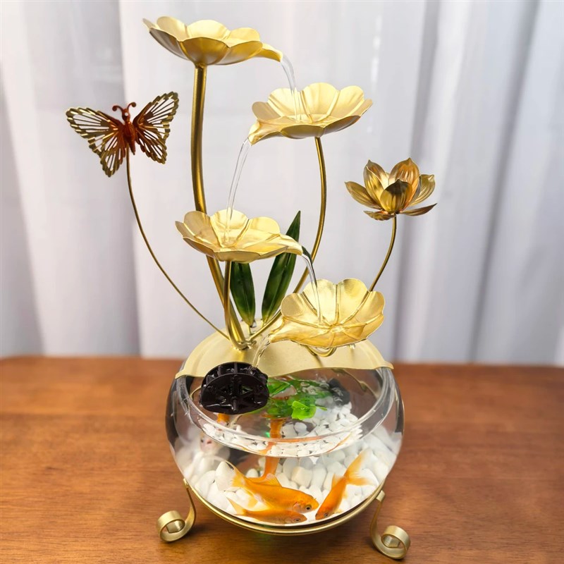 自循环流水喷泉鱼缸造景小摆件办公室桌面家居客厅装饰开业礼品