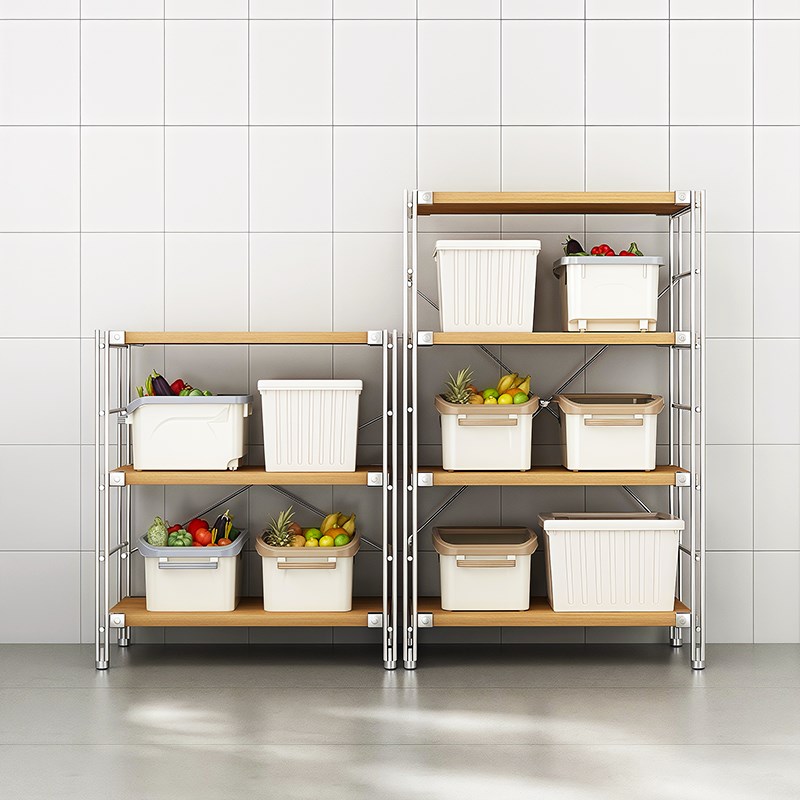 家用厨房置物架多层落地日式储物架锅碗微波炉收纳架多功能电器架