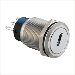 一佳 金属按钮开关22钥匙钮两档一开一闭三档2常开