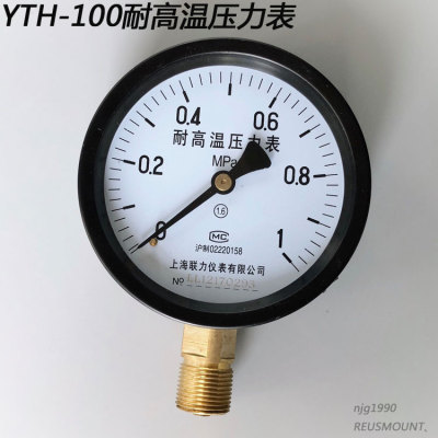Y100耐高温10公斤气压表0-1MPa锅炉蒸汽压力表YTH-100径向M20*1.5