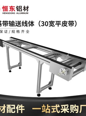 PTS1/片基带输送线体黑色平皮带防静电工装托盘输送机平皮带线体