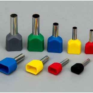 TE05 7508千只双线铜鼻子管状压线端子针形冷压预绝缘接线端头