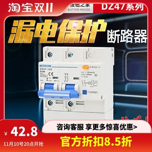 DZ47LE 100A 125空气开关空调漏电保护开关家用空开漏保断路器80