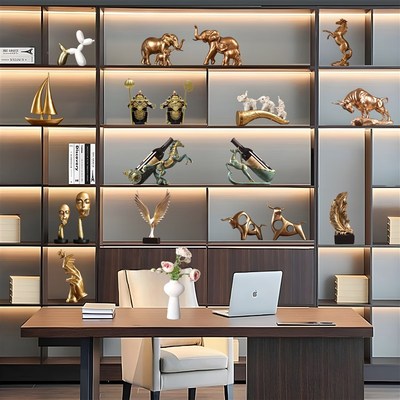 轻奢高端大气上档次摆件现代老板领导办公室酒柜装饰品工艺品