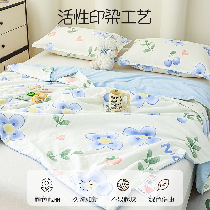a类母婴级夏凉被可机洗2025新款单人双人夏被四件套空调被子夏季