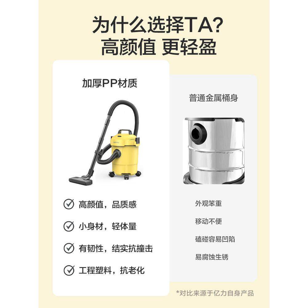 亿力吸尘器家用大吸工业桶式功率车用小型洗车商用地毯美缝吸水机