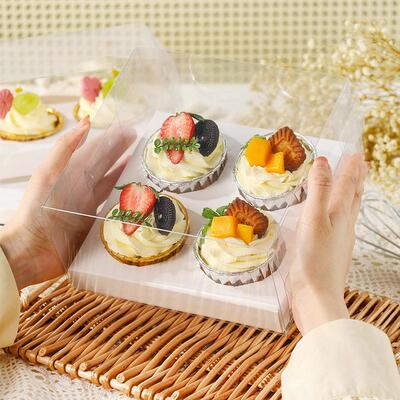 透明杯子蛋糕盒2粒4粒6粒12粒cupcake蛋糕打包盒包装盒现货盒子