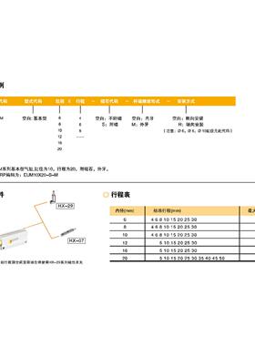 EMC亿太诺气缸EUM系列小型自由安装气缸6/8/10/12/16/2（不带磁）