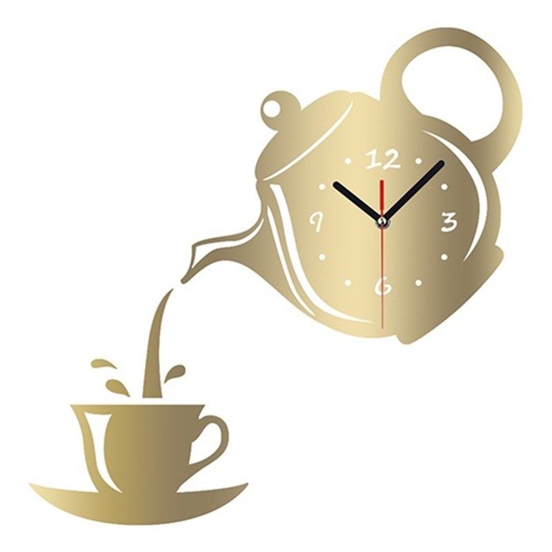 欧式复古艺术时钟红色茶壶杯子挂钟创意钟表黑色壁钟石英墙钟挂表,家居饰品,挂钟,淘宝优惠券,粉丝福利购,淘宝优惠卷