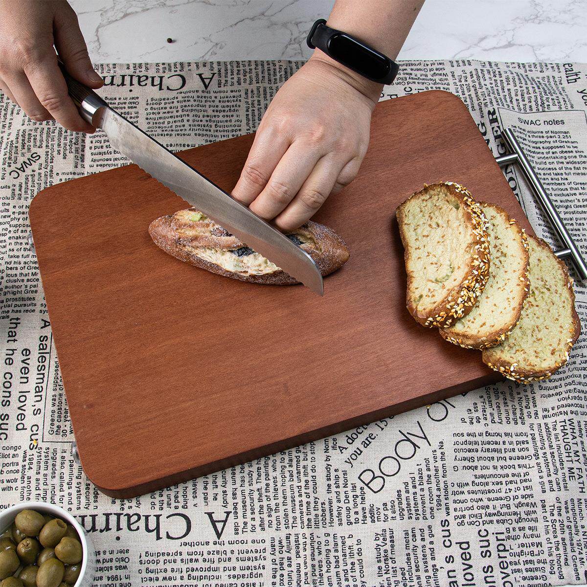 现货红花梨T型把手菜板切菜砧板厨房实木菜板简约加厚切肉骨案板