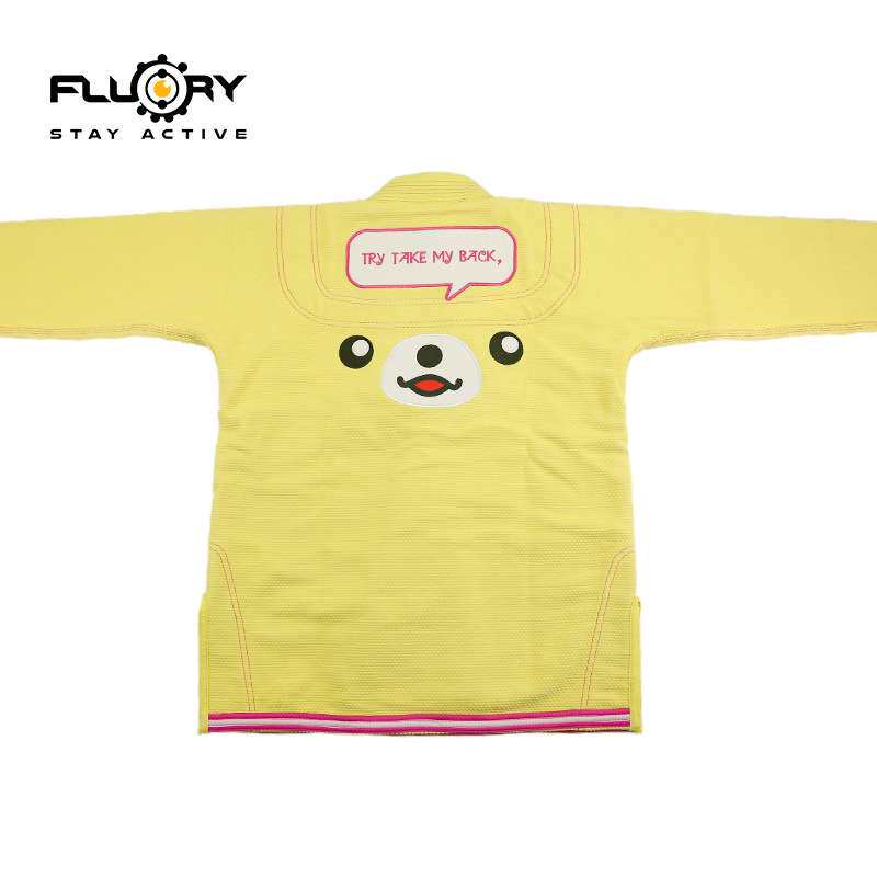 FLUORY火垒巴西柔术服女轻松熊可爱BJJ GI比赛训练加厚柔道服成人