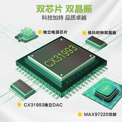 科胜讯CX31993+MAX97220双芯片小尾巴数字音频解码耳放DAC转接线