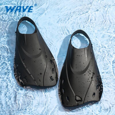 wave专业成人脚套式自由泳浮潜潜水 TPR男女游泳训练用短脚蹼