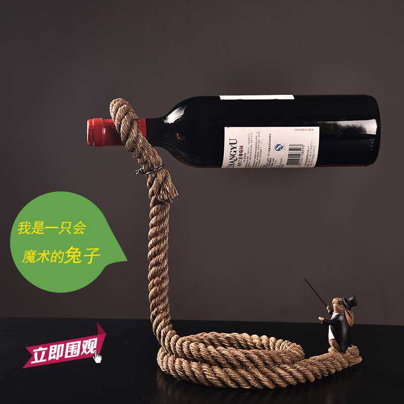 创意餐厅家用红酒架简约个性欧式瓶杯托客厅格子柜工艺品家居摆件