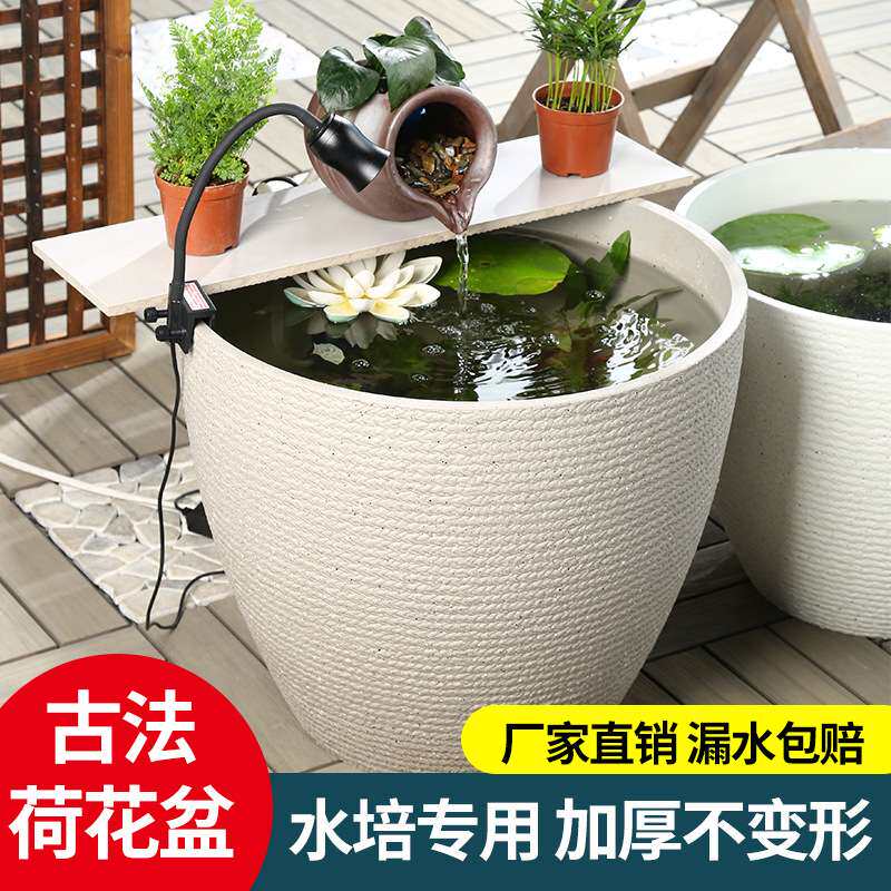 古法养鱼缸庭院大缸水缸家用养金鱼乌龟水草水培荷花睡莲碗莲花盆