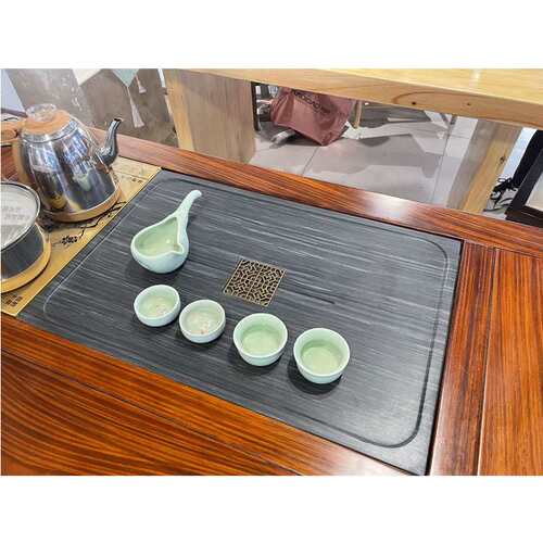 嵌入式天然茶盘尺寸茶台中间面板内嵌式镶入茶几石板