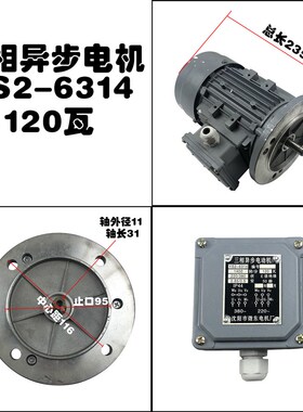 三相异步电动机 轴11 型号TS26314 120瓦电机 220/380伏