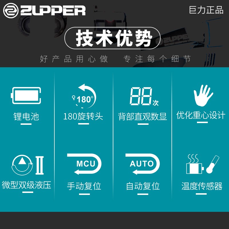 PZ300 巨力ZUPPER卓普工具 充电式电动液压钳 16300mm2铜铝鼻子