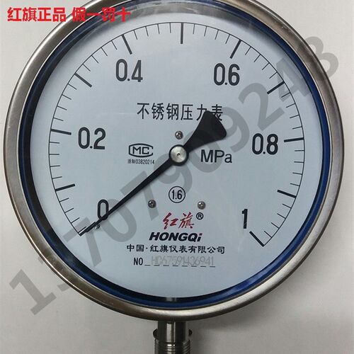 红旗不锈钢压力表Y-150BF 316材质 耐高温压力表 耐腐蚀压力表