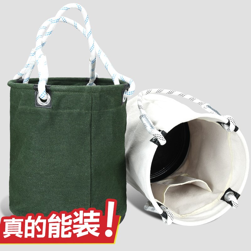 圆筒形电力工具包帆布圆型马桶包电工绝缘桶维修工高空作业吊挂袋
